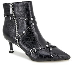 Kenneth Cole New York Umi Biker Bootie, Stivali alla Moda Donna, Pelle Nera, 39 EU
