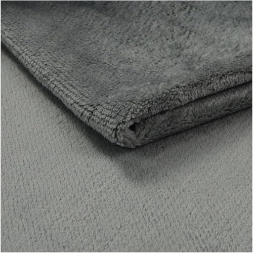 Fabreco SOROEN Polsterstoff Meterware – Weicher Plüsch-Stoff, 140 cm breit, vielseitiger Möbelstoff für Sofas, Sitzkissen, Polsterbezüge und Dekoration - Hellgrau