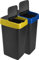 LAVV HOUSEWARES LTD Double Plastic Indoor Recycling Bin with Swing Lid Top Colour Coded (Blue & Yellow, 2 x 60L)