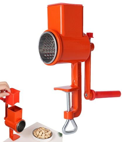 Drehbare Käsereibe – aus Aluminiumlegierung, manuelle Nussmühle, tragbare Kaffeemühle, Gewürze, Körner, multifunktionaler Käsehobel, Handkurbeln, Aktenvernichter für Zuhause, Küche, Gadget