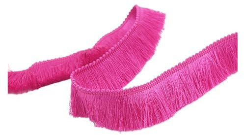 GIJMZY Fransenbesatz Spitze 1 m Dickes Fransenband aus Polyester mit Spitze, for Kopfbedeckungen, Kleidung, Kissen, Dekoration, Band mit farbigen Fransen, 2,8 cm, Rosa, Weiß, Schwarz, Grau, Grün(No9)