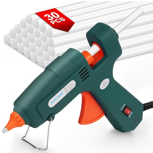 Flintronic Hot Glue Gun, Fireproof Hot Glue Guns with 30pcs Glue Sticks (11 x 200 mm), Mini Hot Glue Gun kit, Fast Heating for Kids DIY, School Craft Projects, Holiday Decorationn