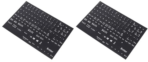 Operitacx 2 Sheets Laptop Keyboard Stickers, English Alphabet Stickers with Self Adhesive PVC, Wear-Resistant Computer Keyboard Overlay