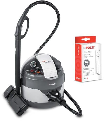 Polti Vaporetto Eco Pro 3.0 Kalstop mit 20 Kalstop Entkalkungsampullen | Dampfreiniger mit Boiler, Sicherheitsverschluss, 2000 W Leistung, 4,5 Bar Druck, 9 Zubehörteile inklusive, Made in Italy