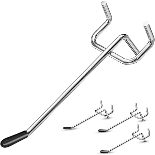 WIESVOP Pegboard Hooks, 25 Pack 4 inch Peg Board Organizer Accessories for Hanging Fit 1/8 Metal Peg Board Hooks for Garage, Workshop, Office, Craft Storage, Kitchen