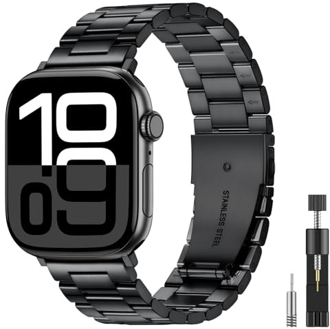 Connectif Edelstahl-Armband für Apple Watch 40mm 41mm 42mm 38mm | Business-Metallarmband. Kompatibel mit Iwatch Ultra3/2/1,/SE3/2/1,Series 11/10/9/8/7/6/5/4/3/2/1. Damen & Herren