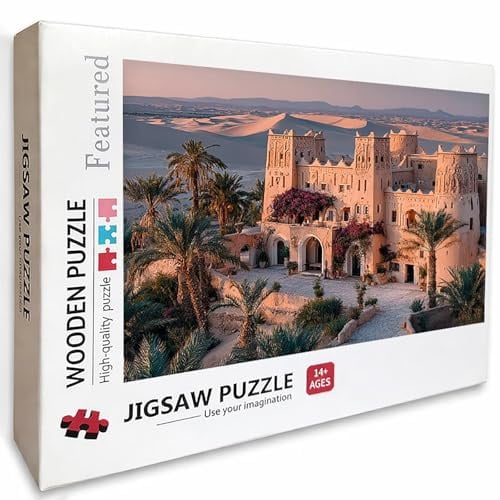 WüSte Puzzle 4000 Teile für Erwachsene, DIY Holzpuzzle 141x87cm, Holzpuzzle Erwachsene für Die Ganze Familie, Clevere Rätsel, Deko Puzzles und Geschenke, Geschicklichkeitsspiel, (Architektur) 6-6656
