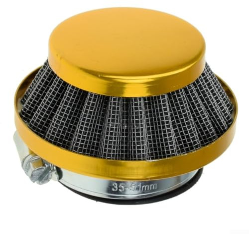 Filtro Aspirazione 42mm per Minimoto 47cc 49cc - Accessorio Fuoristrada per polvere Design Funghetto (Gold)