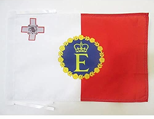 AZ FLAG Flagge Königliche Standarte von Malta 1964-1974 45x30 cm Kordeln | Für innen und außen dekorative Flagge doppelte Nähte und verstärkte Kanten mit Schnüre 100D Polyester