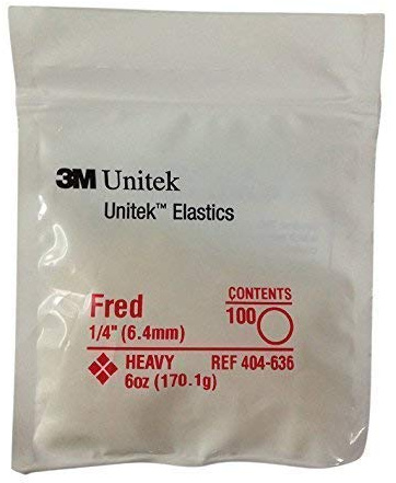 3M Unitek Elásticos Multiuso, Fuerte, 1/4 (6,4 mm) Fred
