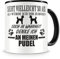 Samunshi® Ich denke an meinen Pudel Hunde Tasse Kaffeetasse Teetasse Kaffeepott Kaffeebecher Becher H:95mm/D:82mm schwarz