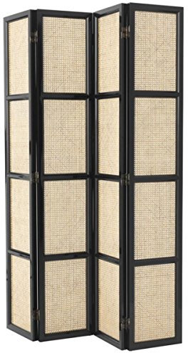 Casa Padrino Luxus Raumteiler Schwarz/Naturfarben 163 x H. 225 cm - Limited Edition