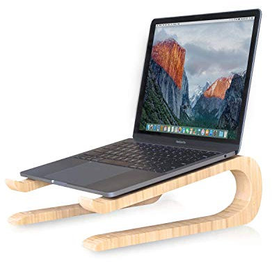 Eco-Friendly Laptop Stand for Desk Portable Bamboo ✮ Easy Transport and Ergonomic ✮ Cooling Computer Stand, Desktop Lap Desk Table Tray, Laptop Riser, Laptop Cooler for MacBook & PC 11, 13, 15 inches