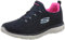 Skechers Women's Summits Leopard Spot Trainers,Navy Mesh / Hot Pink Trim,4 UK