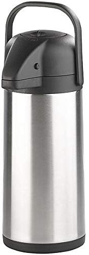 Rosenstein & Söhne Pumpkanne: Doppelwandige Vakuum-Isolierkanne mit Pumpsystem, Edelstahl, 3 Liter (Pumpkanne 3 Liter, Kaffeespender 3, Isolierbecher)