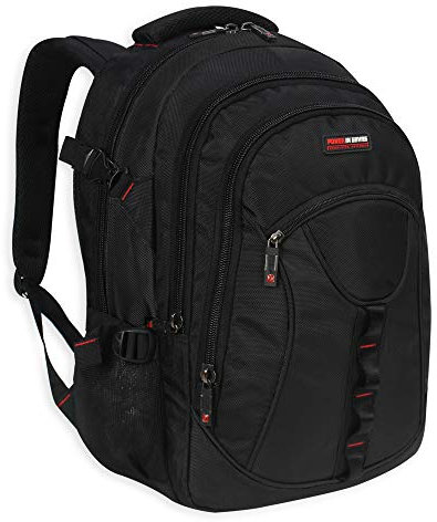 Genuine Power strong Laptop Backpack Rucksack School College Work Travel Bag-315 (Black)