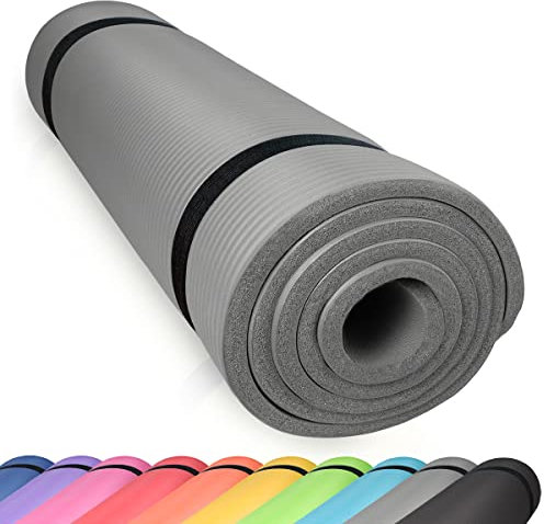 diMio Komfort-Gymnastikmatte Yogamatte in 185x60x1cm, 185x60x1.5cm, 185x90x1.5cm, 200x100x2 mit Tragegurt Phtalatfrei + SGS-geprüft (Urban Grey, 200 x 100 x 2 cm (XXL))