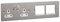 Schneider Electric Ultimate Flat Plate - Switched Double Power Socket, Double Pole with Combination Media Plate, GU32202DMPWSS, Stainless Steel with White Insert