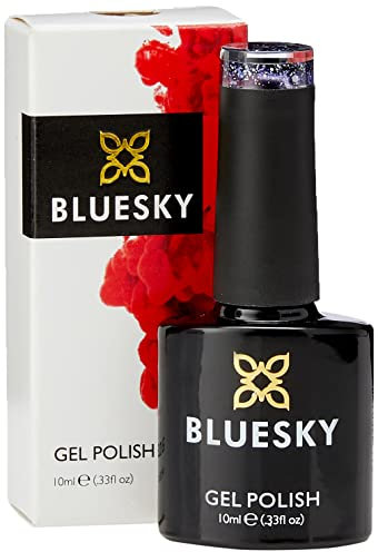 Bluesky Purple Chunky Glitter AMETHYST PURPLE - BLZ24 - UV/LED Soak Off Gel Nail Polish 10ml + 2 Diva World ® Shine Wipes for FREE