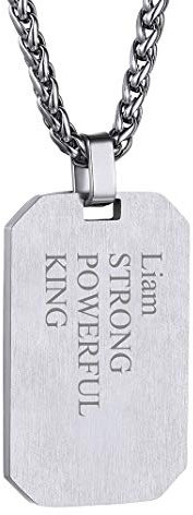 GOLDCHIC JEWELRY Dog Tag Kette Herren Erkennungsmarke Edelstahl Anhänger Herren Militär Armee Dog Tag Anhänger mit Wunsch Gravur für Männer/Jungen,Kettenlanger 60cm