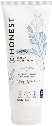 The Honest Company Eczema Soothing Therapy Cream and Skin Protectant, Naturally Derived, Gentle for Baby, Prebiotics Colloidal Oatmeal, 7 oz