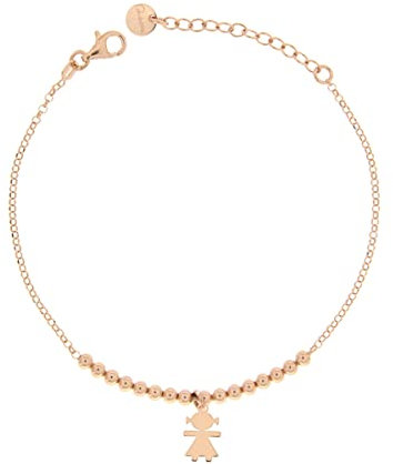 Rue des Mille Bracciale Donna Argento 925 Micro 1 Soggetto Bimba Oro Rosa | Bracciale Argento 925 Donna | Braccialetti Donna Argento Con Una Potente Carica Sentimentale