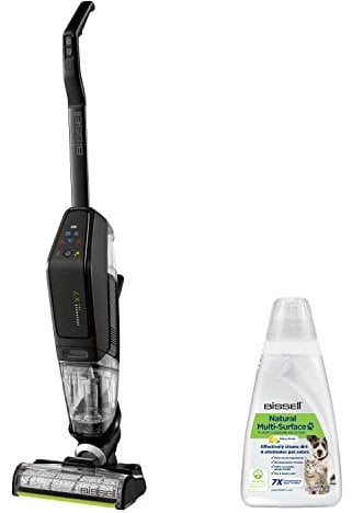 Bissell CrossWave X7 Cordless Pet - Aspirateur/Nettoyeur/Sécheur 3-en-1 - Spécial Animaux - Multi-Surfaces pour Sols Durs et Moquettes, Secs et Humides - sans Fil - 75dB - Noir/Transparent - 2955N