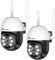 Ctronics PTZ Überwachungskamera Aussen Set, Automatische Verfolgung, Farbige Nachtsicht, Personenerkennung, 1080P Kabellose IP Kamera Outdoor WLAN, 350°/90° Schwenkbar, 2-Wege Audio, Cloud-Speicher