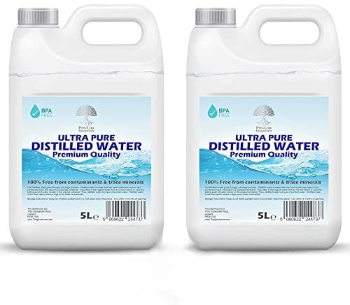 Eau distillée 100% pure de qualité supérieure – Idéale pour CPap, fer, humidificateurs, nettoyage, moteurs et plus encore – Fabriquée au Royaume-Uni (10 Litres)