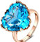 18 Karat (750) Rotgold Eheringe Gold, Vintage Ringe Herz Blau Topas 14ct Ring Größe 53 (16.9)