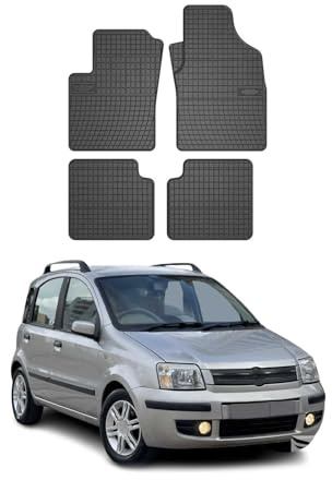 OMAC Fußmatten für FIAT Panda 2003-2012 TPE 4tlg Schwarz | Automatten, Gummimatten, Allwetter, Antirutsch, fahrzeugspezifisches Produkt, wasserdicht