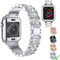 Aergood Kompatibel mit Apple Watch Armband 41mm mit Schutz hülle,Damen Glitzer Strass Diamant Armbänder für iWatch SE Series 7/6/5/4/3/2/1(41mm,Silber)