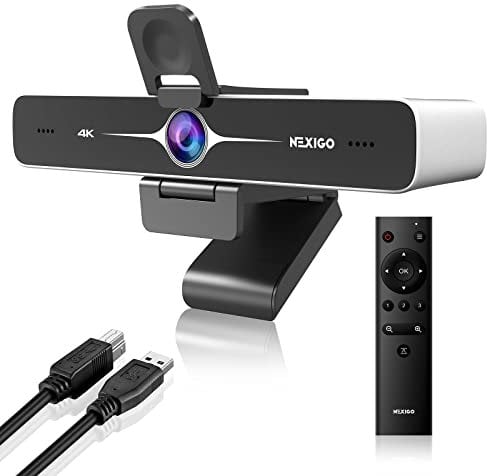 NexiGo Zoom Certified, N970P 4K Webcam, Onboard Flash Memory, Al-Powered Auto-Framing, Adjutable Field of View, Sony Sensor, Dual AI Noise-Cancelling Mics, Works with Teams/Zoom/Webex/Google (Renewed)