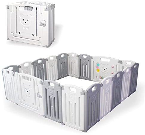 Gupamiga Laufstall Baby Laufgitter Baby 195 x 190 Sicherheits-Aktivitätszentrum 18 Paneele PLP-WL007-18