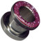 Flesh-Tunnel 4mm – 25mm CHIRURGENSTAHL 316L EDEL-STAHL Tunnel-Piercing Ohr-Stecker Double-Flared Schraub-Gewinde Strass-Stein Zirkonia-Kristall (8mm, Silber mit Glitzer Pink Rosa)
