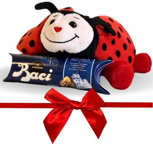 Baci Perugina Plüsch - Plüsch Marienkäfer 20 cm + Etui Baci Perugina 37,5 g - Geschenkverpackung (COCCINELLA)
