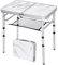 YUFIFAIRY Klappbarer Campingtisch mit Netzschicht, 3 Höhen 60 cm, Aluminium, leicht, tragbar, marmoriert, Klapptisch mit verstellbaren Beinen