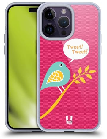 Head Case Designs Rosa Acceso Pattern Uccelli Custodia in Gel [Protezione di Grado Militare] Compatibile con Apple iPhone 14 PRO Max E Compatibile con MagSafe