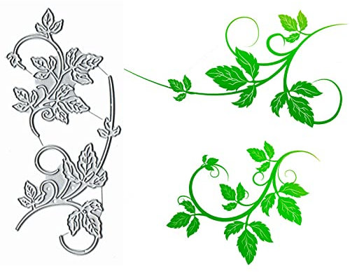 2 Stück Frühlingszweig, Blatt, Blume, Metall-Stanzformen, Frühlingsblumen, Blätter, Stanzschablonen für DIY-Einladungen, Karten, Prägepapier-Stanzformen, Kartenherstellung
