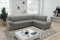 DOMO. collection Ecksofa Panama, klassisches Ecksofa in L-Form, Eckcouch, Sofa Couch, Ecke mit Schlaffunktion 254 x 186 cm, in dunkelgrau