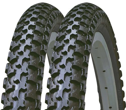 2 Cubiertas Bicicleta MTB 26x1.95 Negras - Neumaticos BTT Tacos 26x1.95 Rígido (Necesitan cámara de Aire)