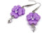 Orecchini viola del pensiero - orecchini pendenti con fiore violetta