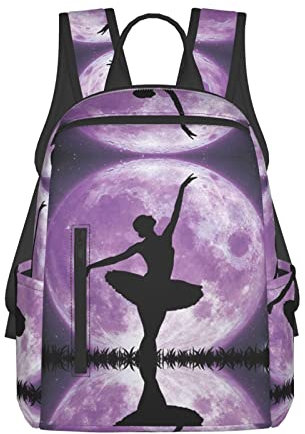 ObabO Ballerina-Rucksack, leicht, Freizeit-Rucksack, Laptop-Rucksack, Reisetasche, Mehrzweck-Rucksack, Unisex, tragbar, bequem, Ballerina Dance, One size