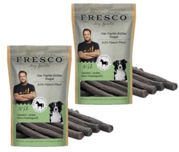 Fresco - Der Martin Rütter Riegel | aus reinem Pferdefleisch 2X 100g | Der Echt-Fleisch Monoproteinsnack | getreidefrei, gesund und natürlich