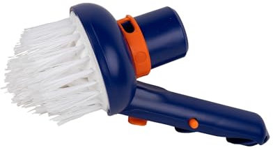 Cofan Cepillo Redondo con Aspiración y Conexión de Manguera | Cepillo para Esquinas de Piscina con Medidas de 12,5 cm de Alto, 7,8 cm de Ancho y Mango de Ø 2,8 cm