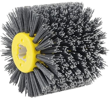 Nylonbürste 120 Körnung Drahtziehrad Pinsel Bürste Polierbürste Polierscheibe für Satiniermaschine Schwarz Schleifbürste Borstenbürste Grit Bürste für 19mm Durchmesser Holz Bürsten Maschine