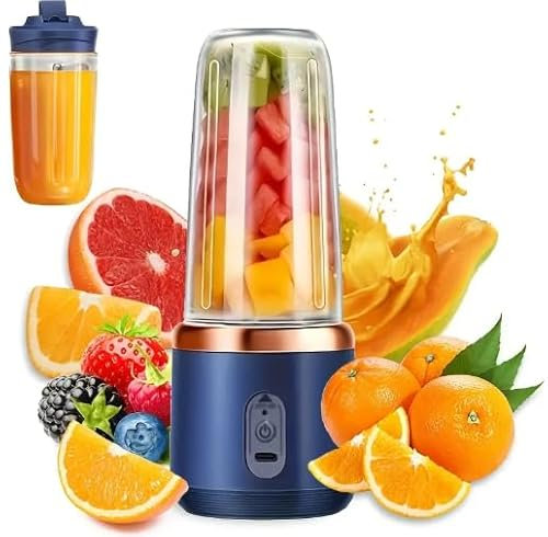 Mini blender portable rechargeable, mixeur parfait pour préparer des smoothies et shakes en déplacement, chargement USB, compact, facile à nettoyer, moteur puissant, petit appareil à jus multifonction