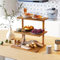 3 Tier Serving Tray and Platters, Coffee staition Wooden Appetizer Serving Tray, Party Trays and Platters, 3 Tiered Tray Desert Stand, Food Stands for Display Party, Cookie Fruit Dessert Tray