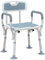 HOMCOM EVA Padded Shower Chair for the Elderly and Disabled, Height Adjustable Shower Stool with Back and Arms, 4 Suction Foot Pads, Light Blue