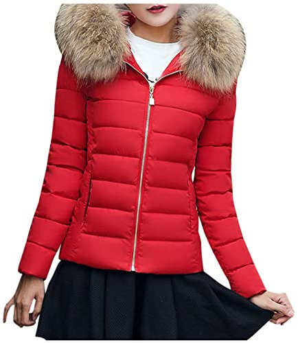 Uwdiohq Day Prime Giubbotto Donna Invernale Fucsia - Giacca Imbottita Impermeabile, Felpa Lunga con Cappuccio, Cappotto Parka Blu Lungo